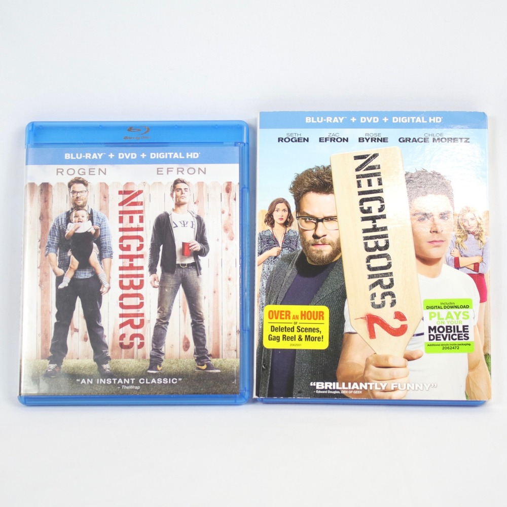 Neighbors + Neighbors 2: Sorority Rising Blu-Ray DVD Movie Bundle
